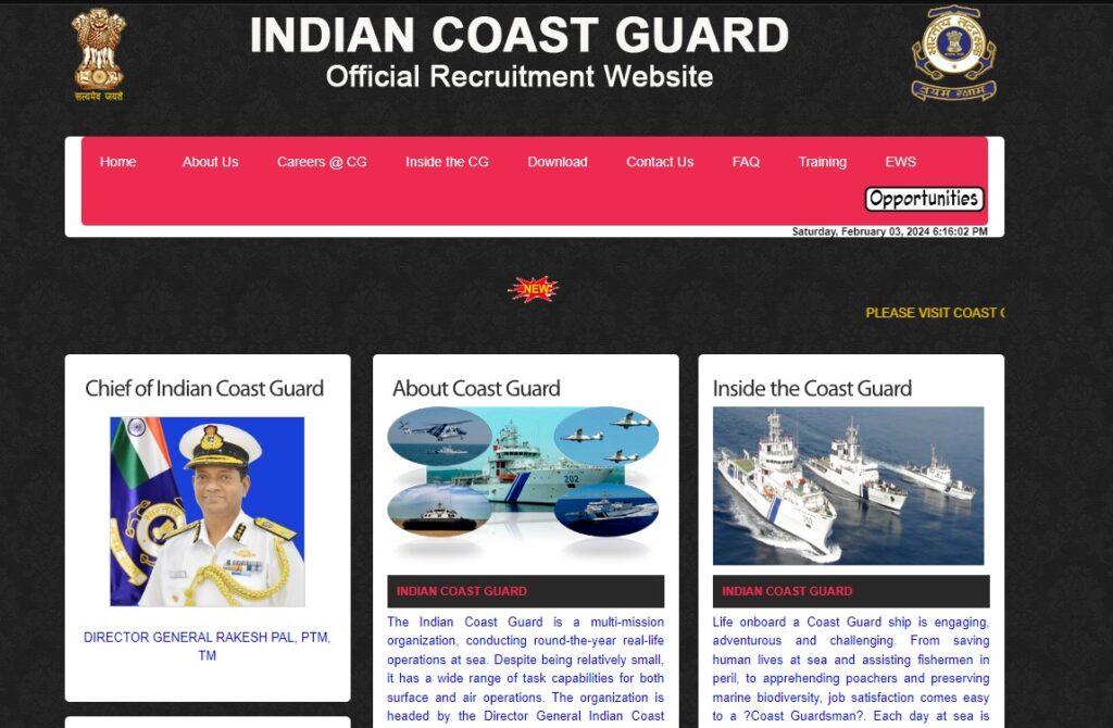 Coast Guard Recruitment 2024, Assistant Commandant CGCAT 2025, Apply Online Form at joinindiancoastguard.gov.in