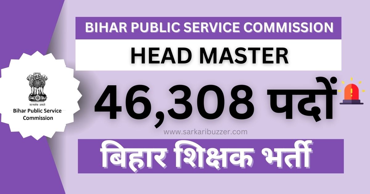 Bihar BPSC Head Master Recruitment 2024, Bihar Head Master Posts 46308 ...